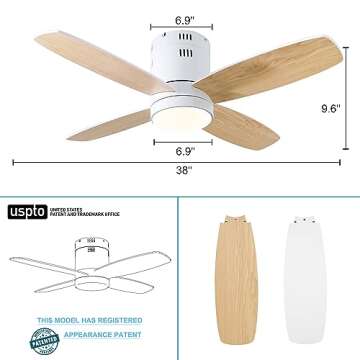 Ohniyou Ceiling Fan with Lights - Smart & Quiet Design