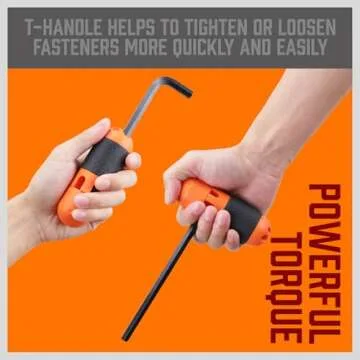 HORUSDY 32-Piece Hex Key Set with Another Torque Handle, Allen Wrench Set Inch/Metric MM(0.7mm-10mm) SAE(0.028"-3/8)