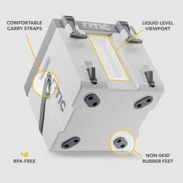 RTIC Halftime Water Cooler 3 Gallon Portable Carrier Container, Drink Beverage Dispenser, Stackable with 2 Taps, Bottleless, BPA-Free, for Sports, Camping, BBQ, Parties, Picnic, and More, White