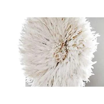 Genuine 29" African White Cream JuJu Hat Feather Decor