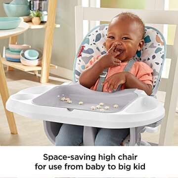 Fisher-Price SpaceSaver High Chair - Portable Dining Seat for Infants and Toddlers