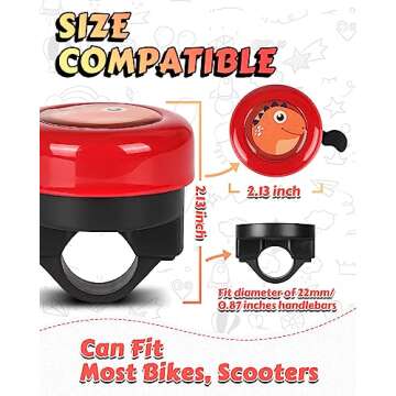 VICTGOAL Bike Bell for Kids with Loud Clear Sound, Bicycle Bell Scooter Bike Horn Ringtone Alert Cute Cycling for Toddler Children Boys Girls (Red)