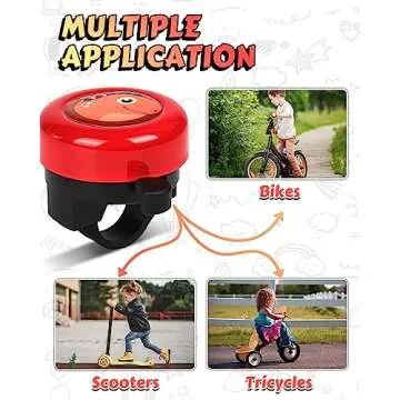 VICTGOAL Bike Bell for Kids with Loud Clear Sound, Bicycle Bell Scooter Bike Horn Ringtone Alert Cute Cycling for Toddler Children Boys Girls (Red)