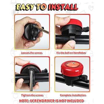 VICTGOAL Bike Bell for Kids with Loud Clear Sound, Bicycle Bell Scooter Bike Horn Ringtone Alert Cute Cycling for Toddler Children Boys Girls (Red)