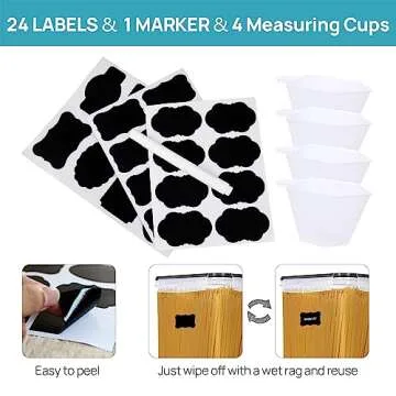 Vtopmart 10 PCS Flour and Sugar Storage Container, Large Airtight Food Canisters with Lids for Kitchen, Pantry Organization, BPA Free, Black
