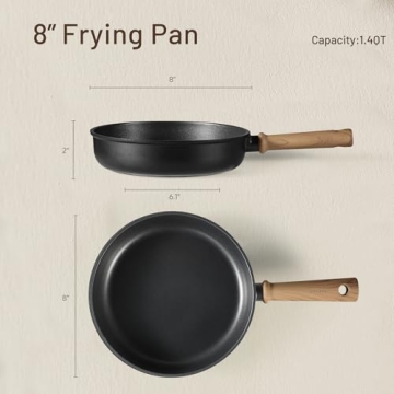 CAROTE Non Stick Frying Pans, 8" Nonstick Skillet Titanium Frying Pan Chef's Pan, Titanium Lightweig...