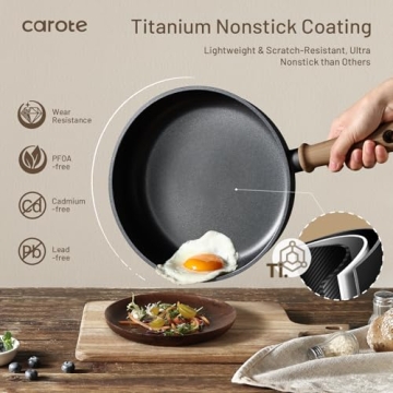 CAROTE 8" Nonstick Titanium Frying Pan for All Stoves