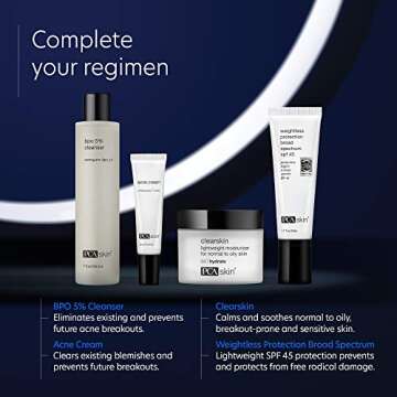 PCA SKIN Acne Treatment Cream for Face - Fast-Acting Daily Facial Spot Treatment with 5% Benzoyl Peroxide & Hydrating Lactic Acid for Acne-Prone Skin (0.5 oz)