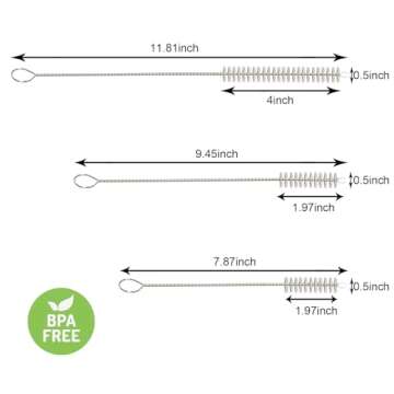 Straw Cleaner Brush Set for Stanley, 6-Piece (3-Size) Extra Long Drinking Straw Cleaning Brush, Sippy Cup, Water Bottle, Glass Silicone Metal Straws and Tubes