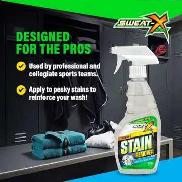 Sweat X Extreme Stain Remover – Multi-Purpose Nontoxic Stain Spray – Advanced Stain Removal for Sport and Activewear – Safe for All Fabrics – Tested Formula with Proven Results – 16 Fl Oz