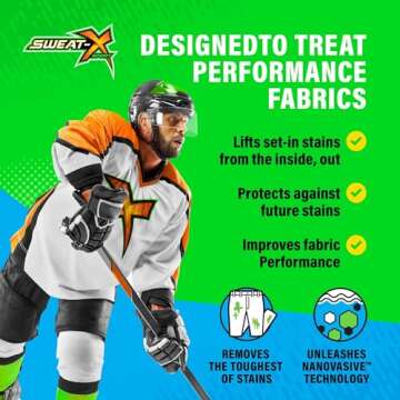 Sweat X Extreme Stain Remover – Multi-Purpose Nontoxic Stain Spray – Advanced Stain Removal for Sport and Activewear – Safe for All Fabrics – Tested Formula with Proven Results – 16 Fl Oz