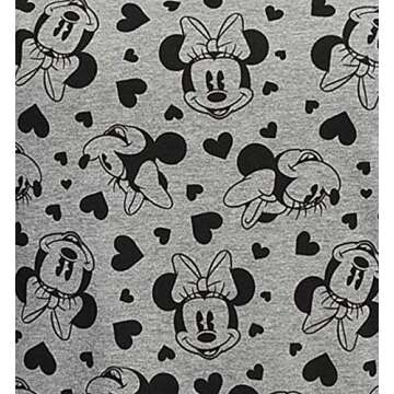 Disney Women's Plus Size T-Shirt Minnie Mouse All Over Print Heather Grey (2X)
