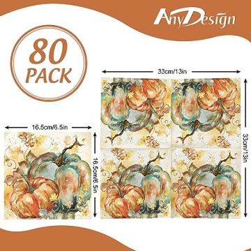 Fall Pumpkin Paper Napkins for Thanksgiving Gatherings