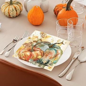 Fall Pumpkin Paper Napkins for Thanksgiving Gatherings