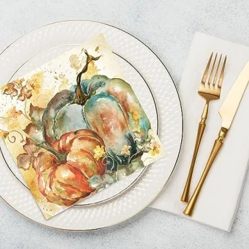 Fall Pumpkin Paper Napkins for Thanksgiving Gatherings