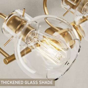 2-Light Gold Bathroom Light Fixture, Modern Bathroom Vanity Light Over Mirror Two Light Brushed Gold Vanity Lights for Bathroom Wall Sconce Lighting, E26 Base,Gold