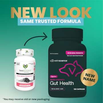 VetriScience Extra Strength Gut Health Probiotics for Dogs & Cats, Digestion Support, Gas & Diarrhea...