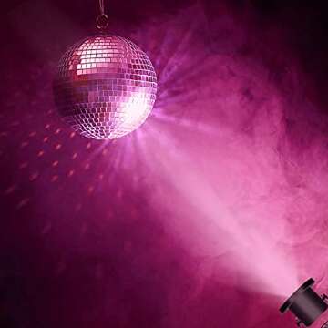 HOHIYO Mirror Ball for Disco Party Wedding Home Decor, Muscab 8 Inch Disco Ball with Hanging Ring,Silver White