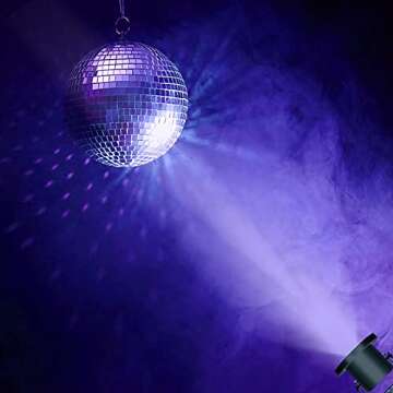 HOHIYO Mirror Ball for Disco Party Wedding Home Decor, Muscab 8 Inch Disco Ball with Hanging Ring,Silver White