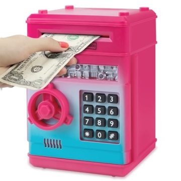 Refasy Kids Piggy Bank for Girls,Password Money Saving Box,Piggy Bank Toy,Cash Coin Can for Kids 5 6...