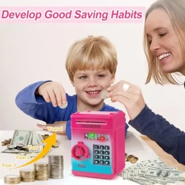 Refasy Kids Piggy Bank with Password for Ages 3-12