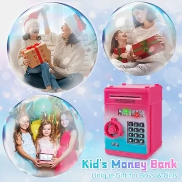 Refasy Kids Piggy Bank with Password for Ages 3-12