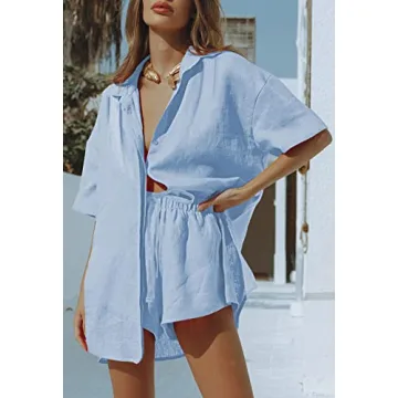 Fixmatti 2 Piece Women's Linen Set - Stylish Summer Wear