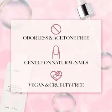 Glamnetic Super Strong Brush On Nail Glue and Press On Nail Remover | Odorless, No Acetone, Gentle Press-On Nail