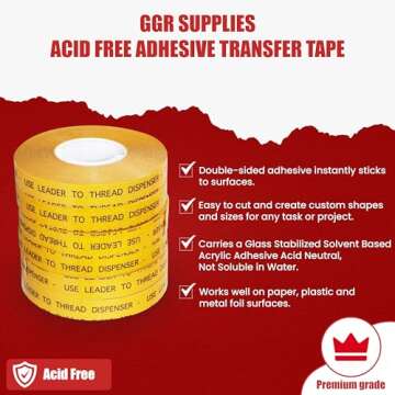 GGR Supplies T.R.U. ATG-7502 ATG Tape (Acid Free Adhesive Transfer Tape): 1/4 in. Wide x 36 yds. (Pack of 24)