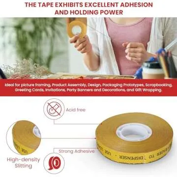 GGR Supplies T.R.U. ATG-7502 ATG Tape (Acid Free Adhesive Transfer Tape): 1/4 in. Wide x 36 yds. (Pack of 24)