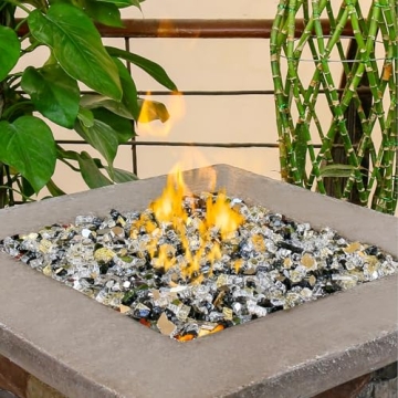 High-Quality Hisencn Fire Pit Glass Rocks - 10 lbs