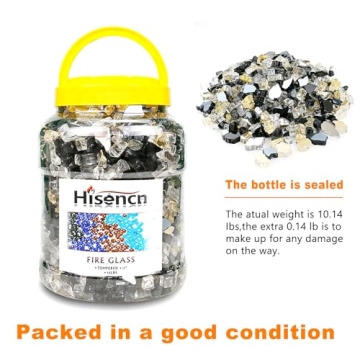 High-Quality Hisencn Fire Pit Glass Rocks - 10 lbs
