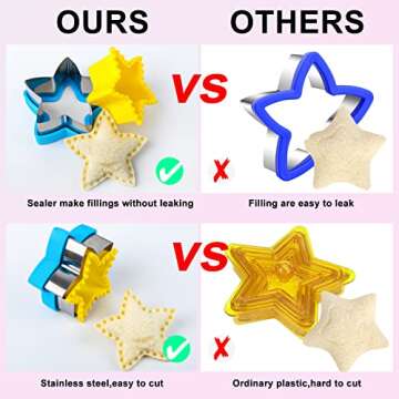 Sandwich Cutter for Kids, 25PCS Sandwich Cutter & Sealer Set, Uncrustables Sandwich Maker, Cookie Cutters for Kids Lunch Bento Box - Vegetable Fruit Cutter Shapes Set