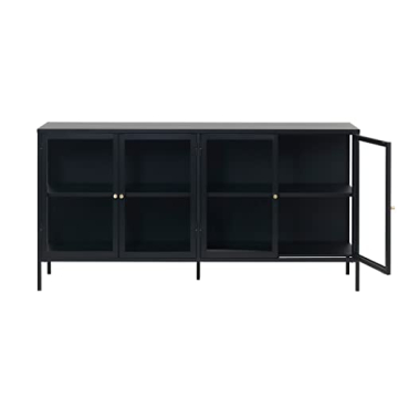 Modern Steel Dover Sideboard with Adjustable Feet, 8 Shelves