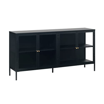 Modern Steel Dover Sideboard with Adjustable Feet, 8 Shelves