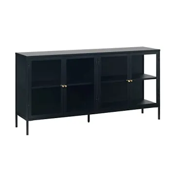 Modern Steel Dover Sideboard with Adjustable Feet, 8 Shelves