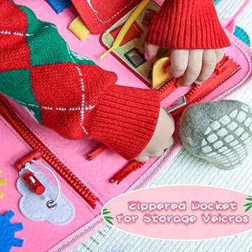 Ancistro Busy Board Montessori Educational Activity Sensory Board for Toddlers & Preschoolers, Develops Fine & Basic Motor Skills, Travel Toys & Gifts for 1-4 Years Old