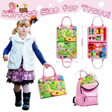 Ancistro Busy Board Montessori Educational Activity Sensory Board for Toddlers & Preschoolers, Develops Fine & Basic Motor Skills, Travel Toys & Gifts for 1-4 Years Old