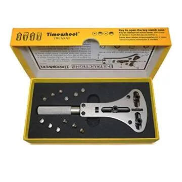 Timewheel TWJAXA2 Waterproof Watch Screw Case Back Opener Wrench Tool for Large Watch with 4 Sets of Pins