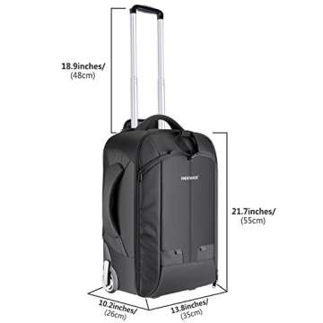 Neewer 2-in-1 Camera Bag - Rolling Backpack & Suitcase