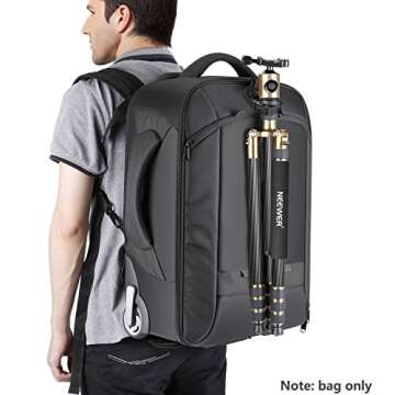Neewer 2-in-1 Camera Bag - Rolling Backpack & Suitcase