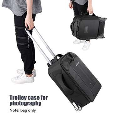 Neewer 2-in-1 Camera Bag - Rolling Backpack & Suitcase