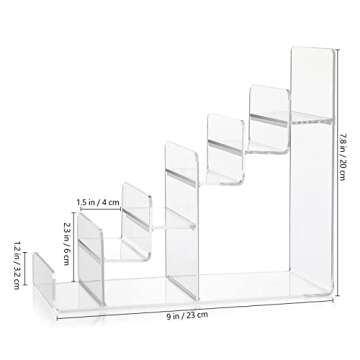 DOITOOL 6- Tier Handbag Purse Riser Display Shelf, Clear Acrylic Wallet Display Stand Holder, Jewelry Display Riser Shelf for Display Or Collection