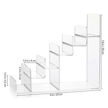 DOITOOL 6- Tier Handbag Purse Riser Display Shelf, Clear Acrylic Wallet Display Stand Holder, Jewelry Display Riser Shelf for Display Or Collection