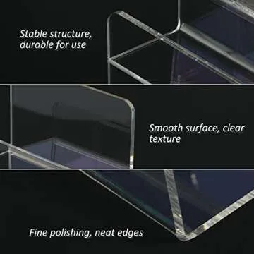 DOITOOL 6- Tier Handbag Purse Riser Display Shelf, Clear Acrylic Wallet Display Stand Holder, Jewelry Display Riser Shelf for Display Or Collection