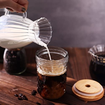 3 Pack Stylish Mason Jar Cups with Bamboo Lid and Straws