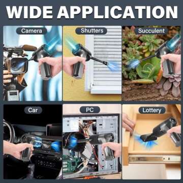 Goweto Computer Vacuum Cleaner - Powerful Motor - Electric Air Duster - Compressed Air for Keyboard & Car