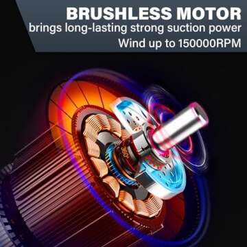 Goweto Computer Vacuum Cleaner - Powerful Motor - Electric Air Duster - Compressed Air for Keyboard & Car