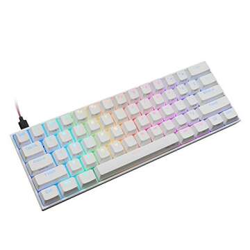 EPOMAKER Anne Pro2 60% Bluetooth Mechanical Keyboard with RGB Backlit PBT Keycaps NKRO Programmable (Kailh White Switch, White)