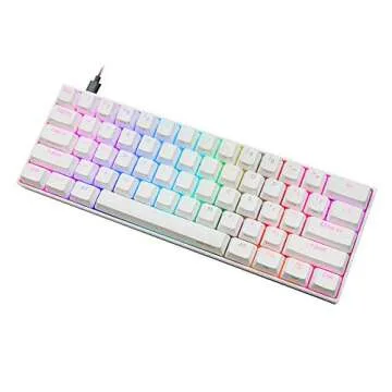 EPOMAKER Anne Pro2 60% Bluetooth Mechanical Keyboard with RGB Backlit PBT Keycaps NKRO Programmable (Kailh White Switch, White)
